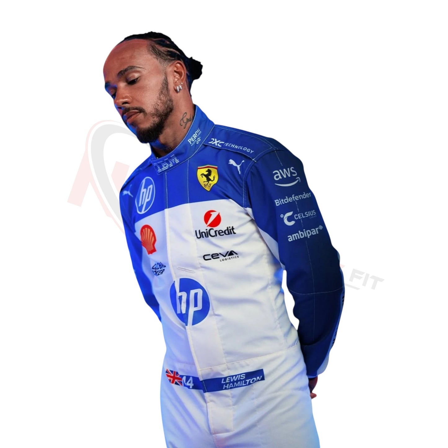 2025 Lewis Hamilton Ferrari Racing Miami GP Race Suit