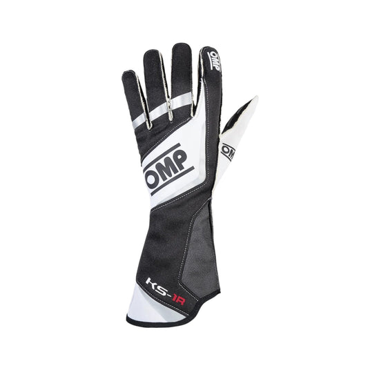 OMP KS-1R Kart Gloves Black/White/Silver