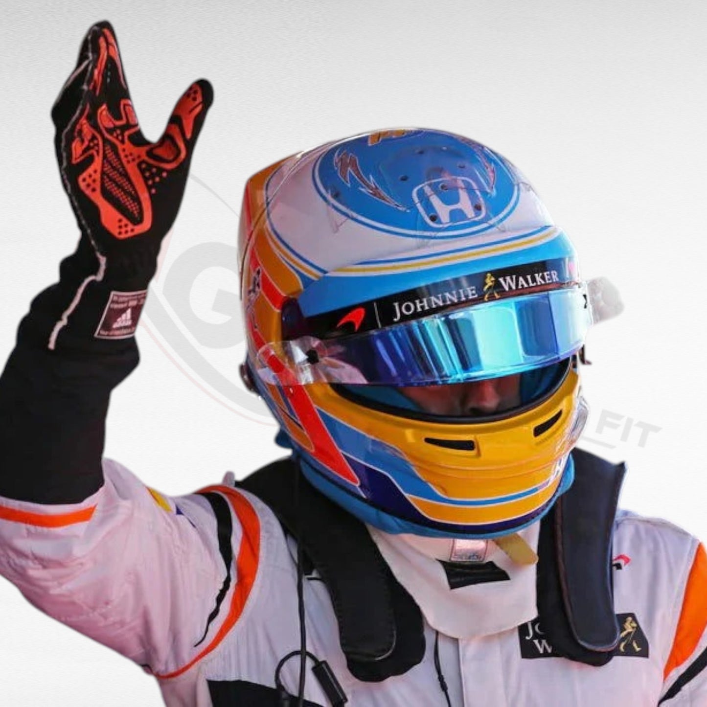 2017 Fernando Alonso McLaren Honda F1 Gloves – Adidas Replica