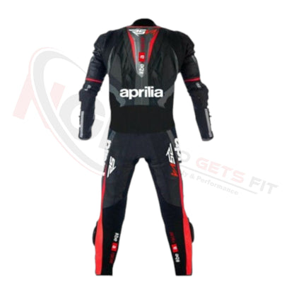 APRILIA BLACK V4 RACE SUIT Leather Motorbike Racing SUIT