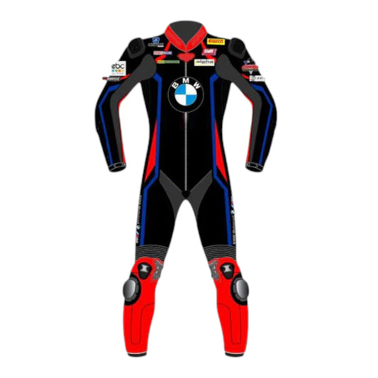 BMW Cowhide Leather Motorcycle Racing Suit with CE Padding