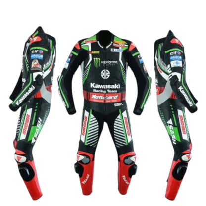 Kawasaki Racing Suit – Genuine Cowhide Leather